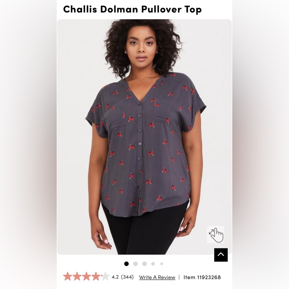 Torrid Vespa scooters challis dolman blouse - size 2
